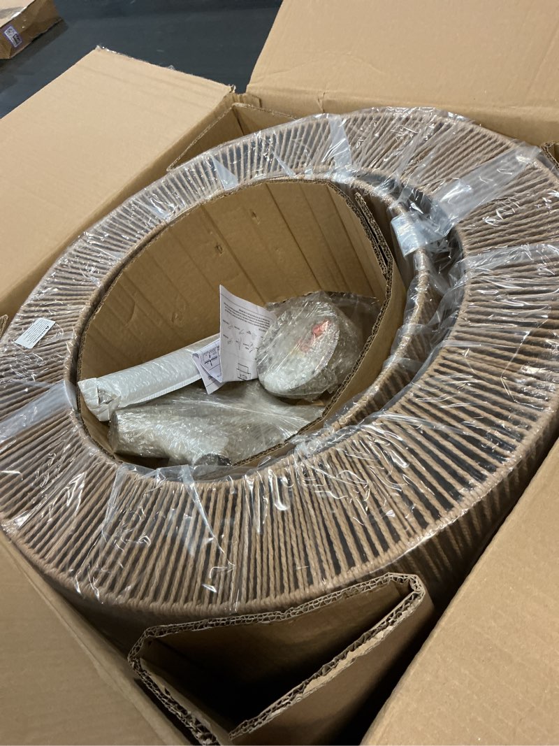 Condition photo showing New/Like New for meishideng 17.7" boho rattan farmhouse chandeliers for dining room,4-light hand-woven rustic drum chandelier wicker pendant light fixture for kitchen island,bedroom,living room,entryway foyer 4-light (d)17.7 in