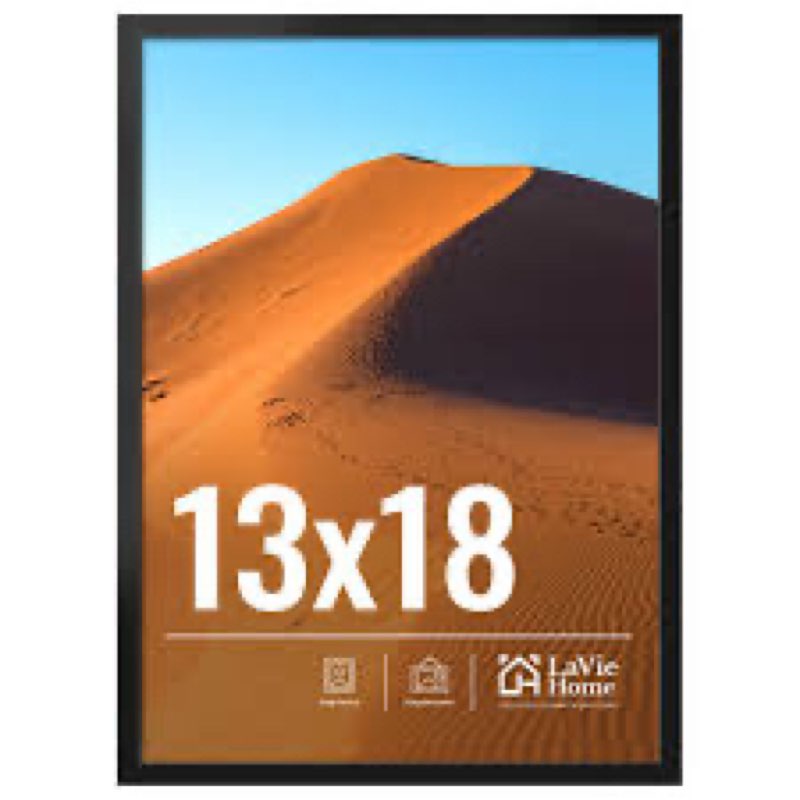 LaVie Home 13x18 Picture Frame for Wall Display, 13x18 Black Picture Frame with HD Plexiglas, 13 x 1