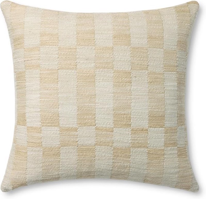 Loloi Amber Lewis Adams Collection PAL0049 Sand/Ivory 18'' x 18'' Cover Only Pillow