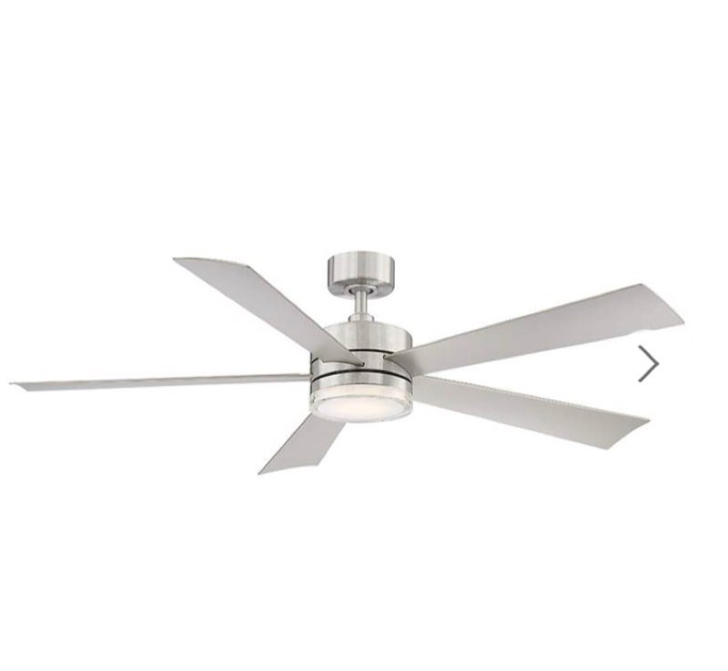 60" modern forms wynd stainless steel led ceiling fan