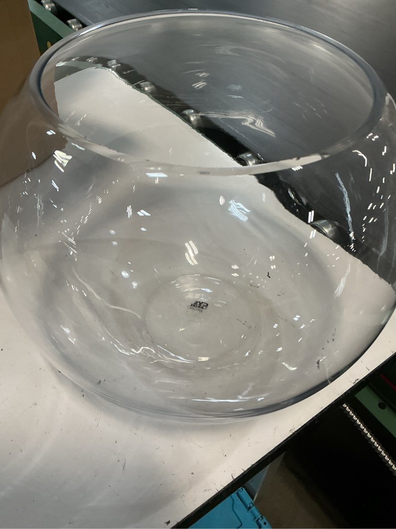 Condition photo showing Good Condition for craft and party, glass bubble vase, 8" height x 10" width glass fish bowl, bubble bowl for terrarium, flower centerpiece 1 bubble bowl : 7.8"h x 10"w