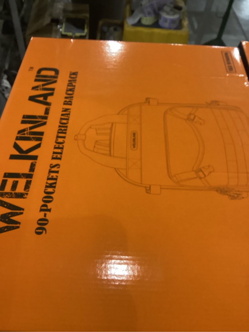 WELKINLAND 90-Pockets Electrician Backpack, Wax-Canvas Tool Backpacks Heavy Duty, Convenient Work To