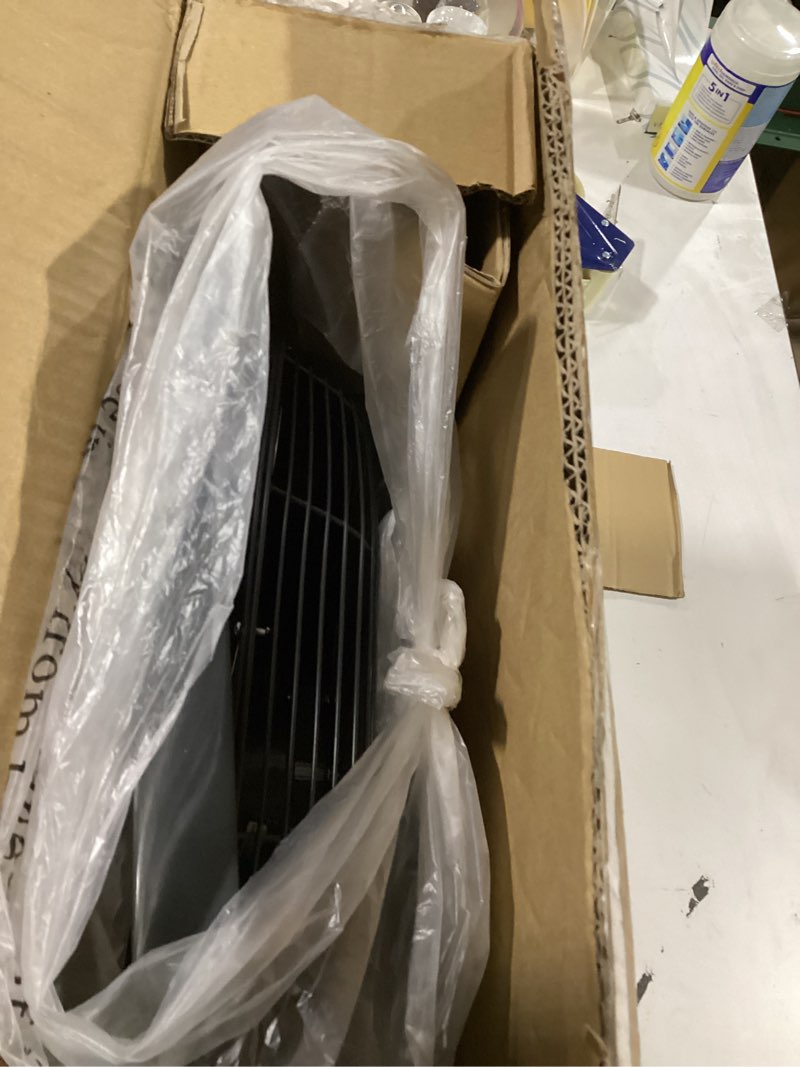 Condition photo showing Good Condition for Amazon Basics 18" Indoor Wall-Mounted Industrial Fan with Three Speeds, High CFM, Heavy-Duty Metal Blades, Tilt Head, for Commercial Use, Warehouse, Basement, Black Wall Mounted Fan
