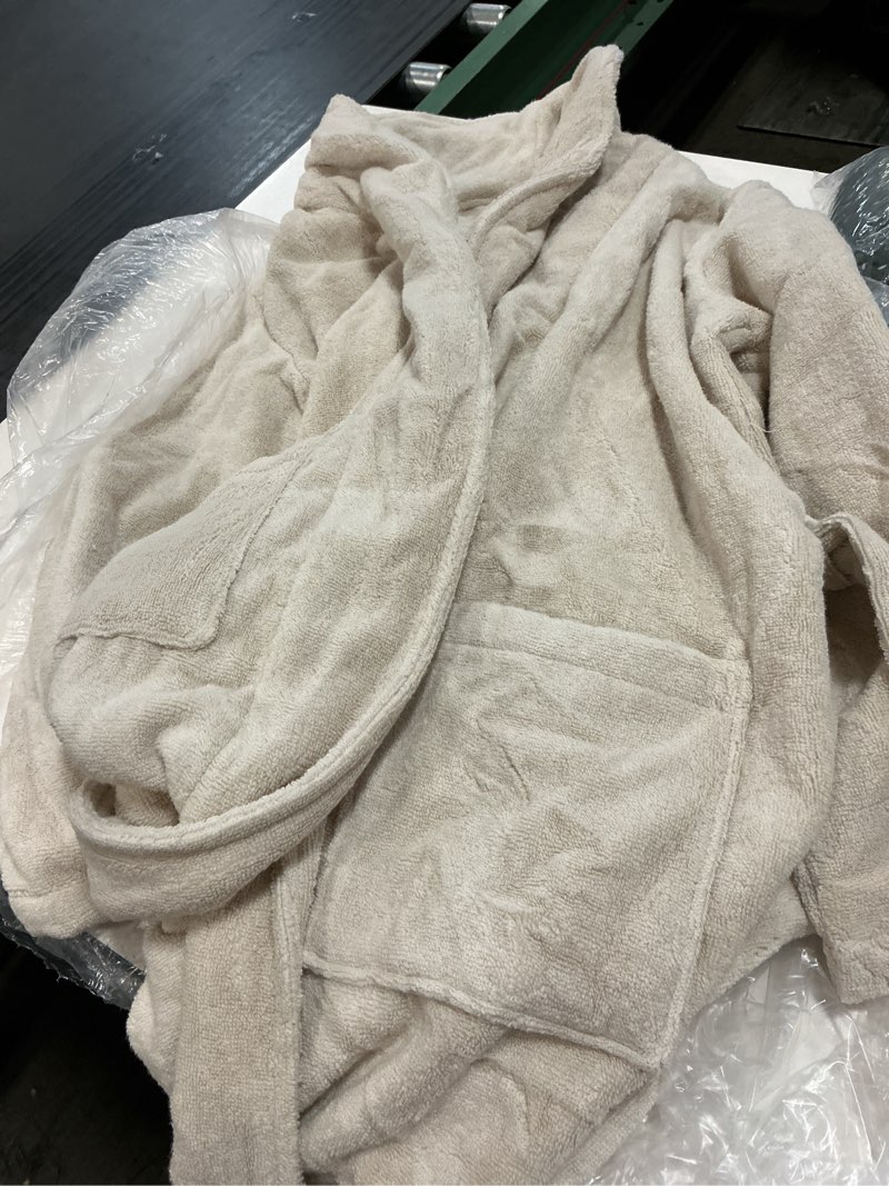 Condition photo showing Good Condition for turkish cotton terry robe, xs, birch