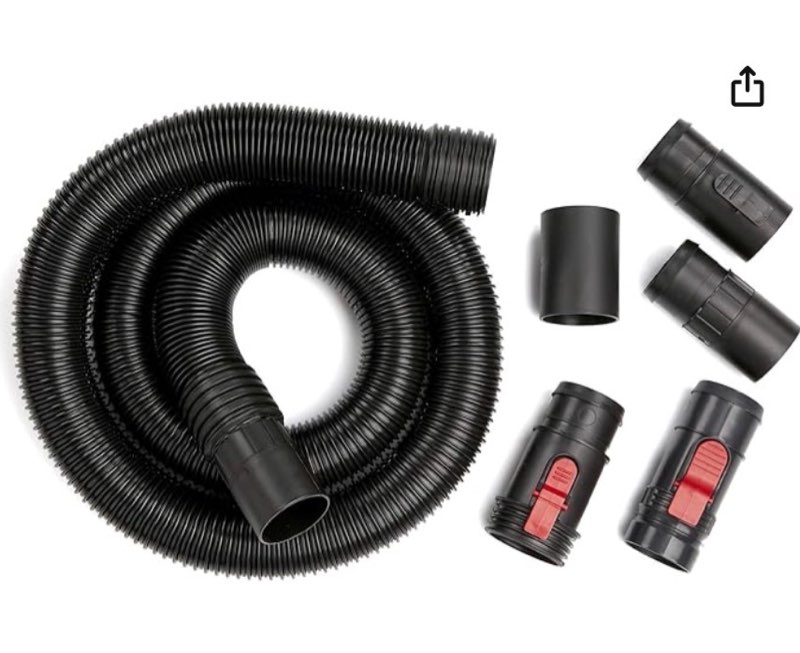craftsman cmxzvbe38763 2-1/2 in. x 7 ft. pos-i-lock wet dry vac hose attachment kit, industrial-grad
