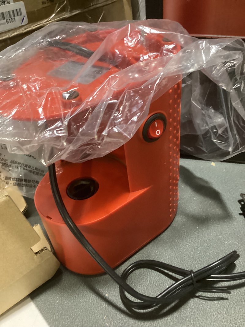 Condition photo showing As Is for bodum bistro electric conical burr coffee grinder, preset timer, 12 grind settings, red 7.75 oz red