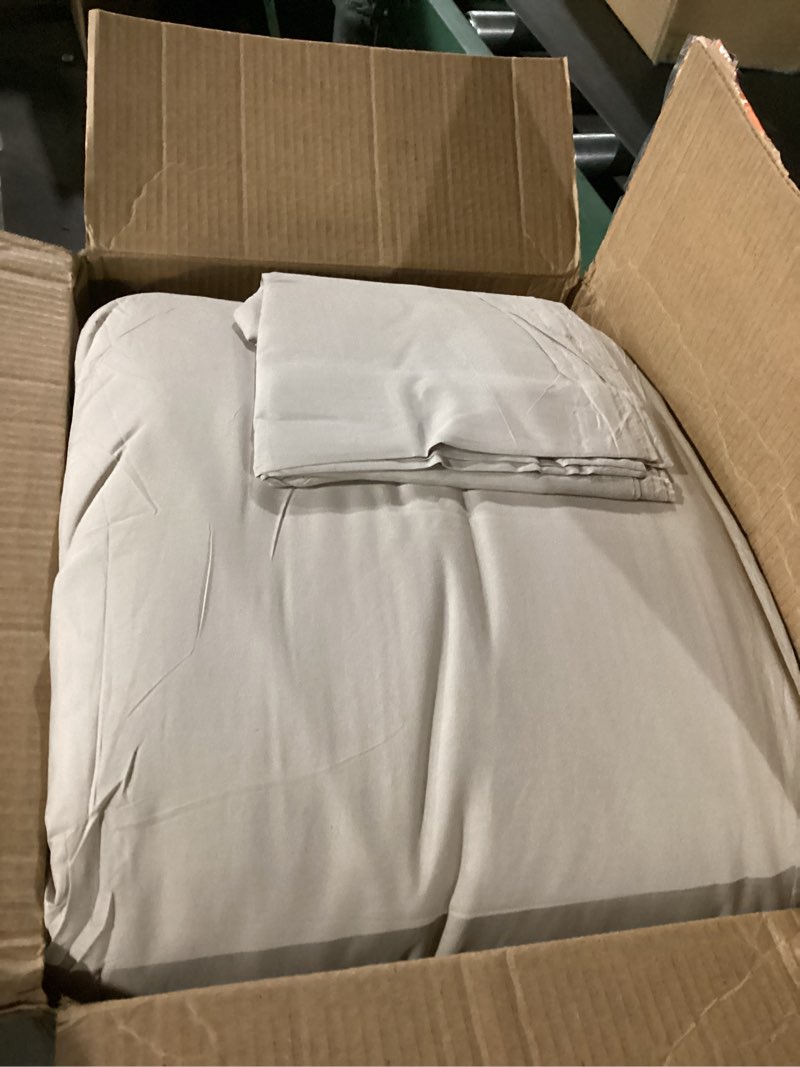 Condition photo showing Good Condition for Bare Home King Sheet Set - Luxury 1800 Ultra-Soft Microfiber Double Brushed - Deep Pockets - Easy Fit - 4 Piece Set - Bedding Sheets & Pillowcases (King, Modern Plaid - Stone/White) King 22 - Modern Plaid - Stone/White