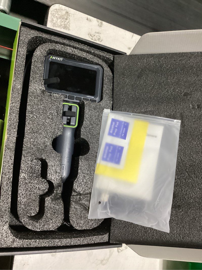 Condition photo showing New/Like New for anykit articulating borescope, 210° two-way 0.22in slim probe endoscope with high-brightness led lights, 4.3" ips hd video inspection snake camera for automotive engine inspect - 4ft