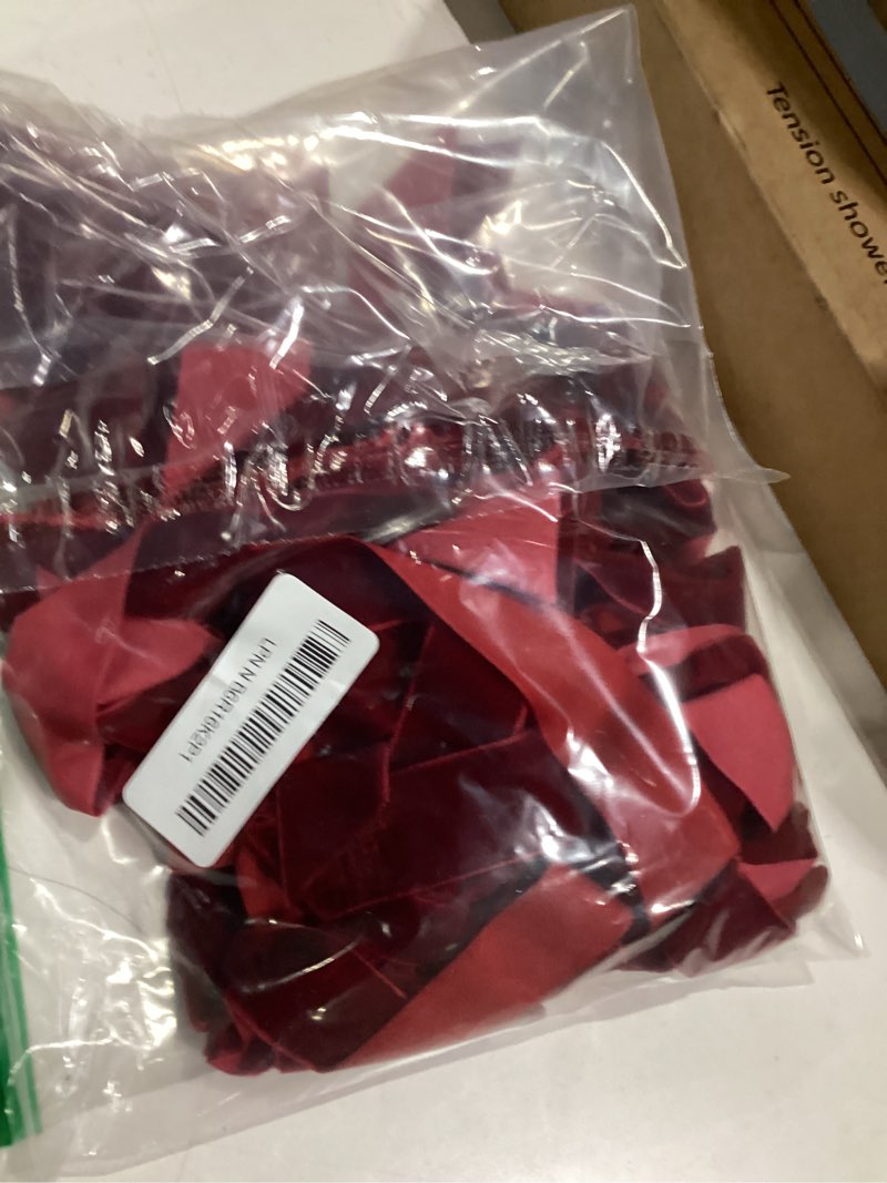 Condition photo showing Good Condition for 12Pcs Burgundy Velvet Ribbon Bows Christmas Tree Decorations,5in x 10in Xmas Ornaments for Tree Home Party Front Door Wreath Garland Holiday Decor