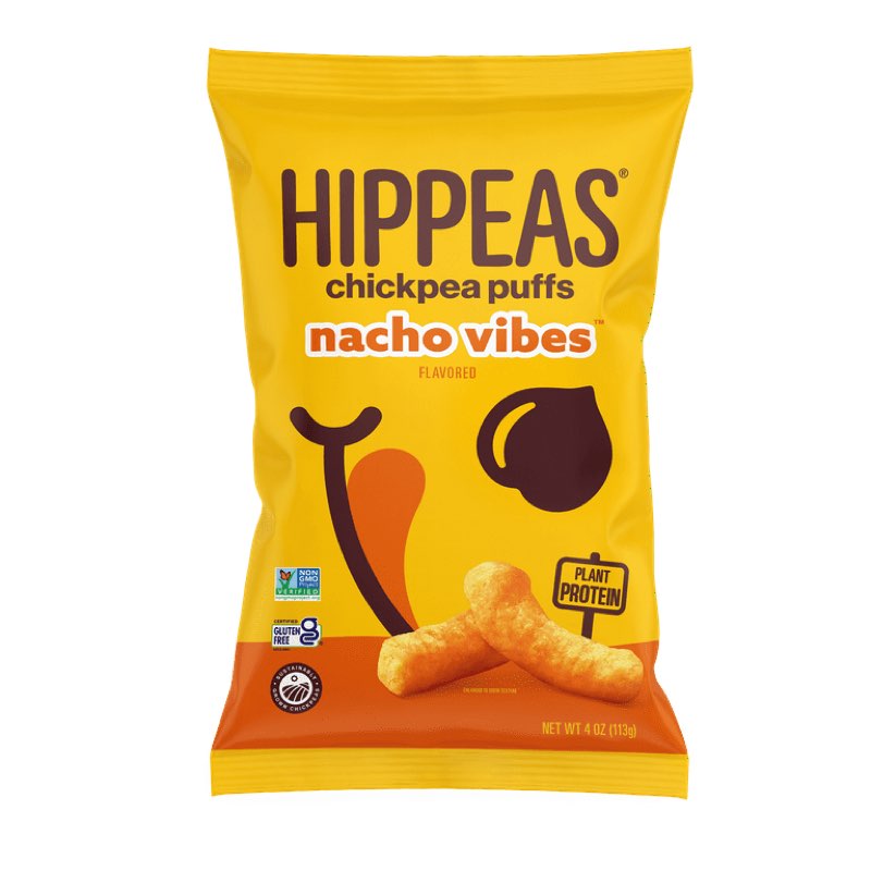 *best by 08/27/2025*Hippeas nacho chickpea 6 count/ 4 oz bags