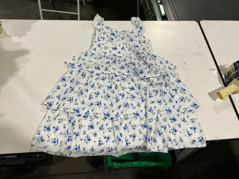 Condition photo showing Good Condition for size 13y. roseseek girl's floral summer dress ruffle shirred high waist ruched sweetheart a line spring dress