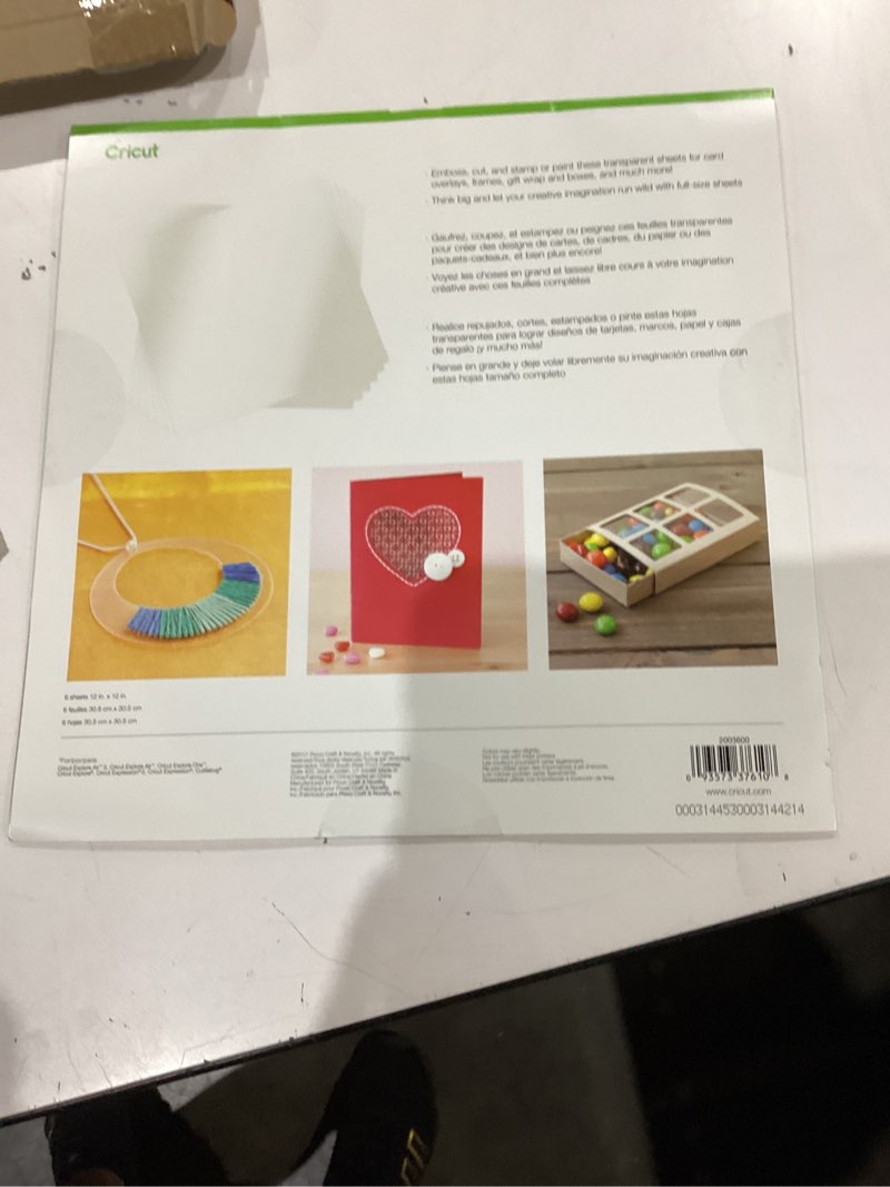 Condition photo showing As Is for cricut acetate sheets, 6 pack 12x12