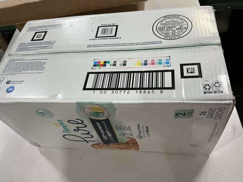 Condition photo showing New/Like New for pampers pure protection diapers super pack - size 2 - 74ct