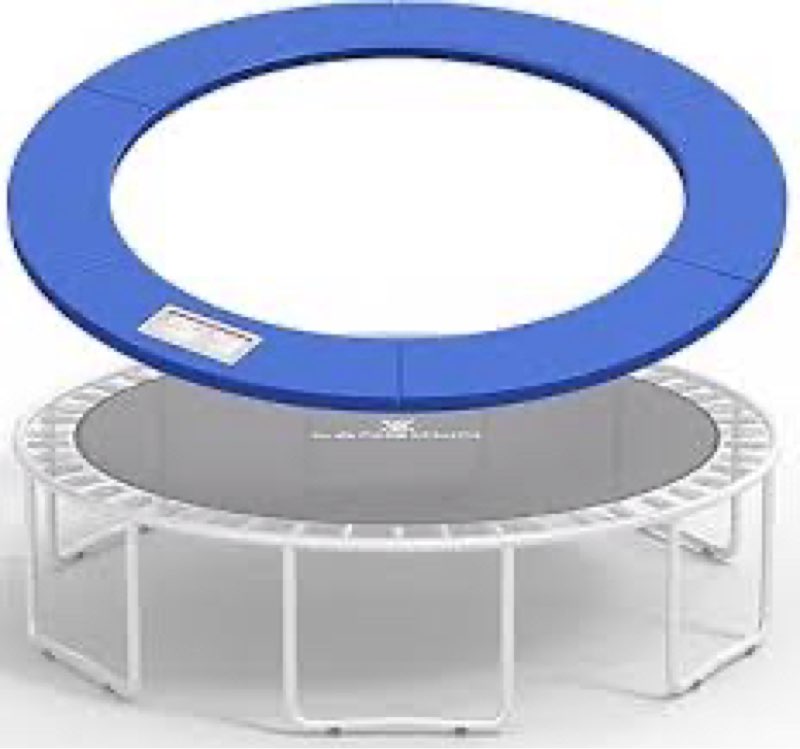 LANGXUN Universal Trampoline Repalcement Safety Pad, 8ft 10ft 12ft 14ft 15ft 16ft Waterproof Surround Spring Foam Cover for Round Frame, blue