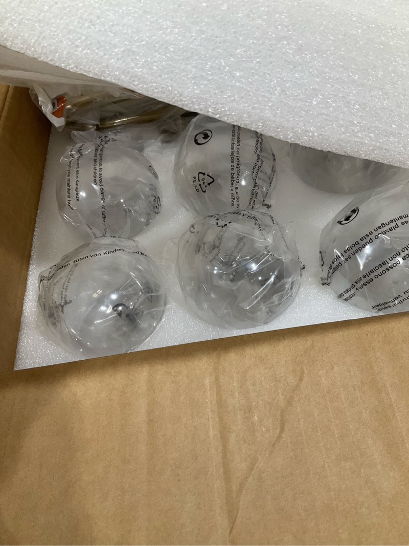 Condition photo showing Good Condition for gold mid century modern chandelier for dining room light fixture, 16-light glass globe bubble linear sputnik light fixture chandelier for kitchen island living room, l39.4'' gold (with clear lampshade)