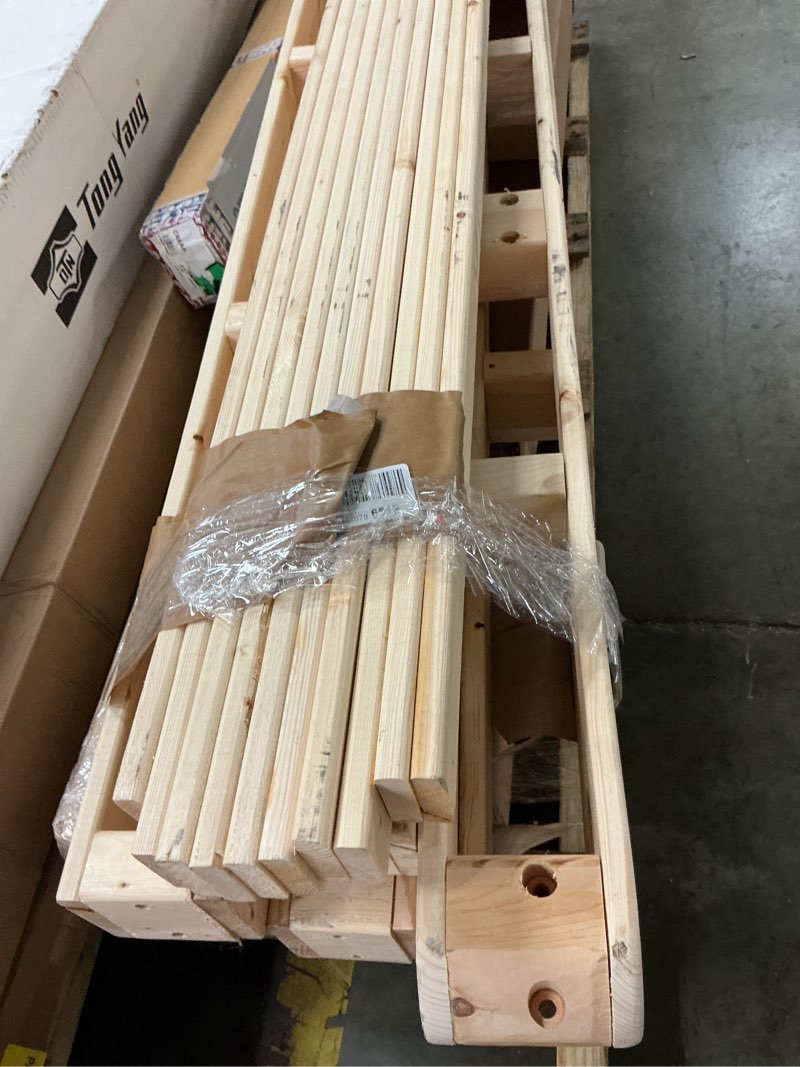 Condition photo showing As Is for greaton, unassembled king bed – 4.5-inch wood box spring only – amish made in usa – quiet noise free -replacement mattress foundation – packed flat, easy assembly (white) easy to assemble king-4"