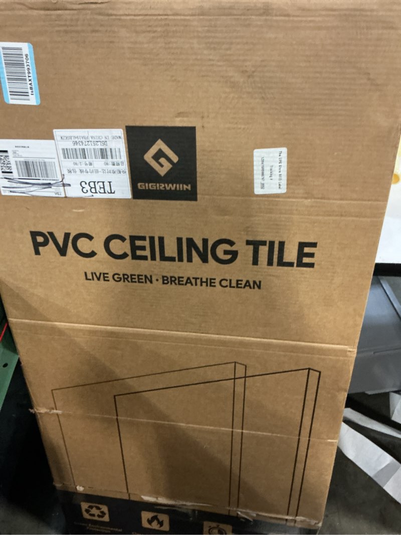 Condition photo showing New/Like New for Smooth White Drop Ceiling Tile 2ft x 4ft, Ceiling Panel 24 x 48in – Waterproof, Washable and Fire-Rated - to Prevent Breakage-Cover 80 Sq. Ft-Package of 10 Tiles White 2x4