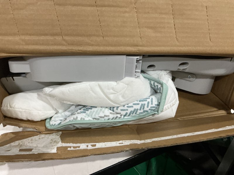 Condition photo showing As Is for ingenuity keep cozy 3-in-1 grow with me vibrating baby bouncer seat & infant to toddler rocker, vibrations & -toy bar, 0-30 months up to 40 lbs (spruce)