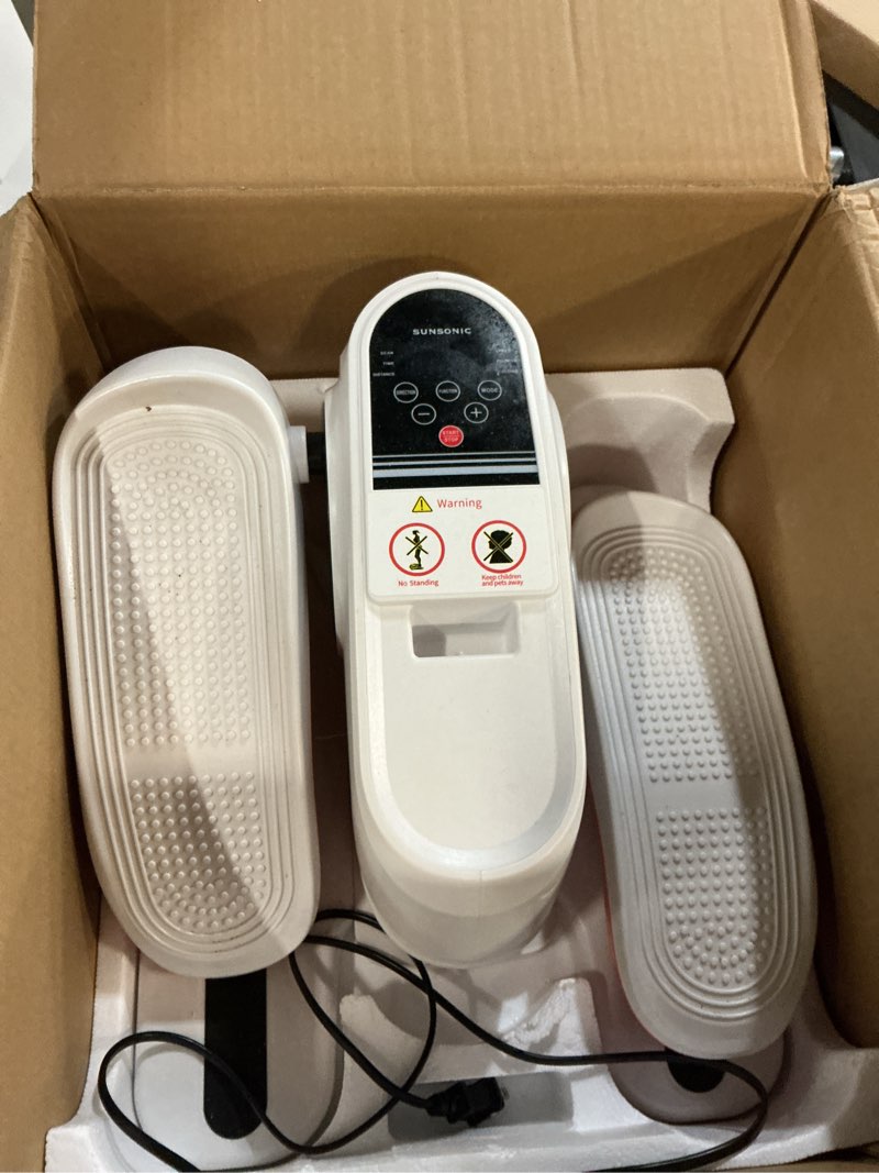 Condition photo showing Good Condition for Under Desk Elliptical Machine, Electric Exerciser Pro with 16 Adjustable Speed, Quiet and Fully Assembled with Remote Control & Non-Slip Foot Straps White