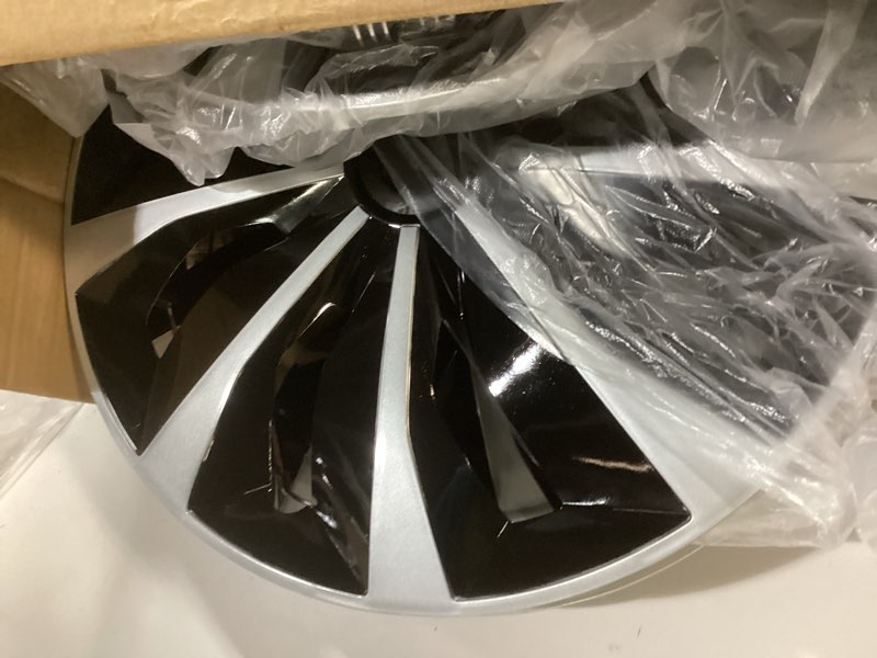 Condition photo showing As Is for Hubcaps Wheel Covers Replacement R14 Size Hub Cap Universal-Fit Steel Wheel Rim Caps ABS Tire Cover Snap on Most Car Truck SUV Sedan -Set of 4?14-inch?Silver-Black? TT-Silver-Black 14-inch