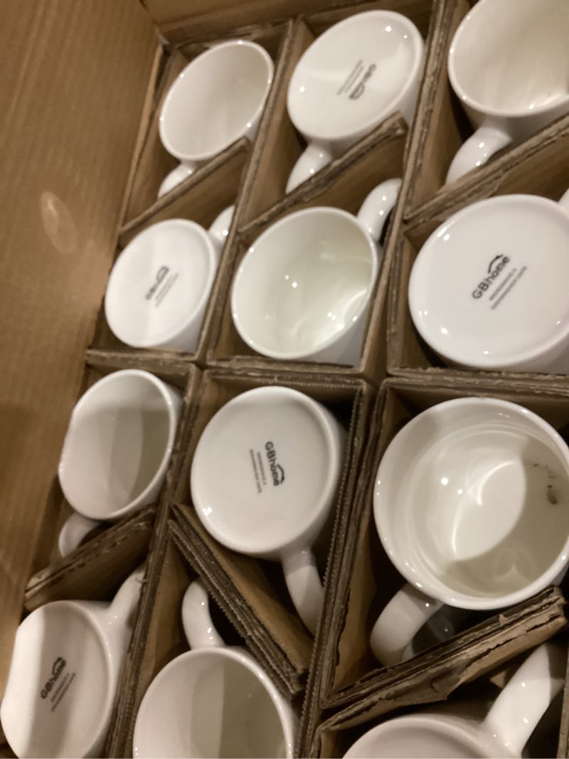 Condition photo showing Good Condition for GBHOME 12 OZ Off White Coffee Mugs, Ceramic Coffee Mugs with Large Handle for Man, Woman, Light Weight Coffee Mugs Set of 12 for Latte/Cappuccino/Cocoa/Milk, Dishwasher & Microwave Safe Off White 1 12 Piece Set