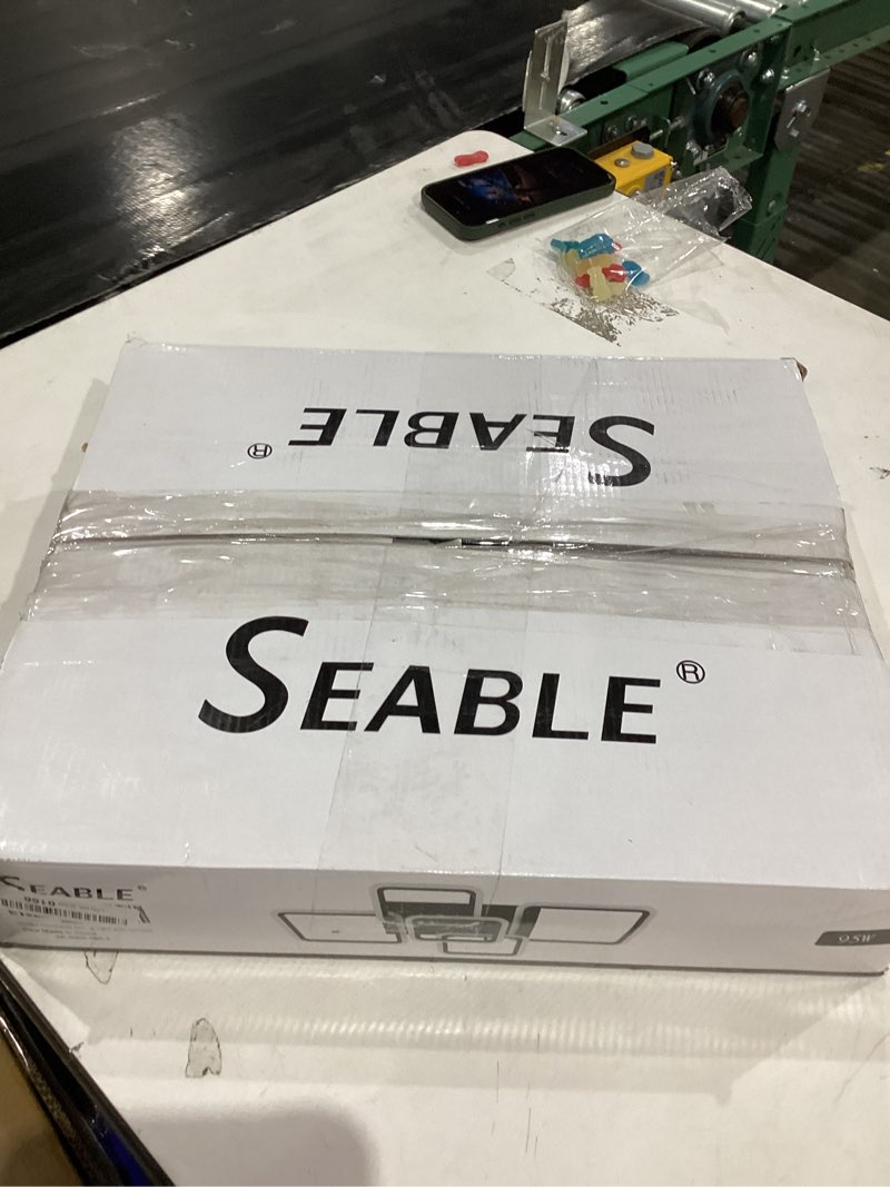 Condition photo showing item condition for SEABLE Modern LED Ceiling Light 5-Square Dimmable Black Flush Mount LED Ceiling Light with Remote fo