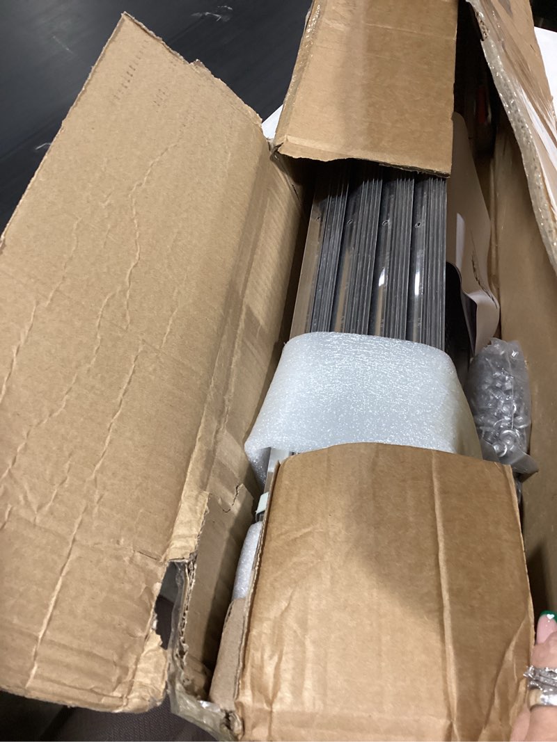 Condition photo showing As Is for vevor gutter guard, 5 inch width, aluminum leaf filter diy gutter cover, 52 pcs 208 ft total length, 0.157'' hole diameter & 0.02'' thick fits any roof or gutter type 5 in x 208 ft silver