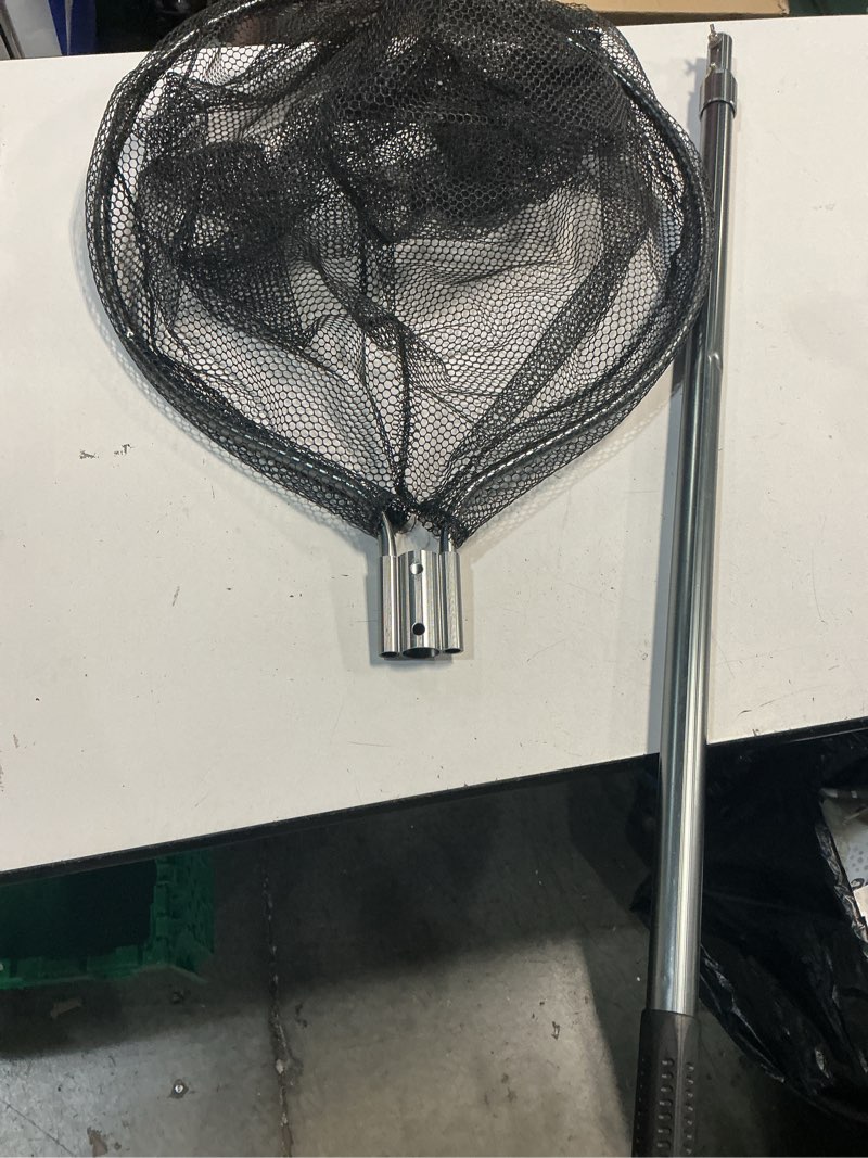 Condition photo showing As Is for fishing landing net, likely a frabill conservation series model featuring a telescoping handle and a black net