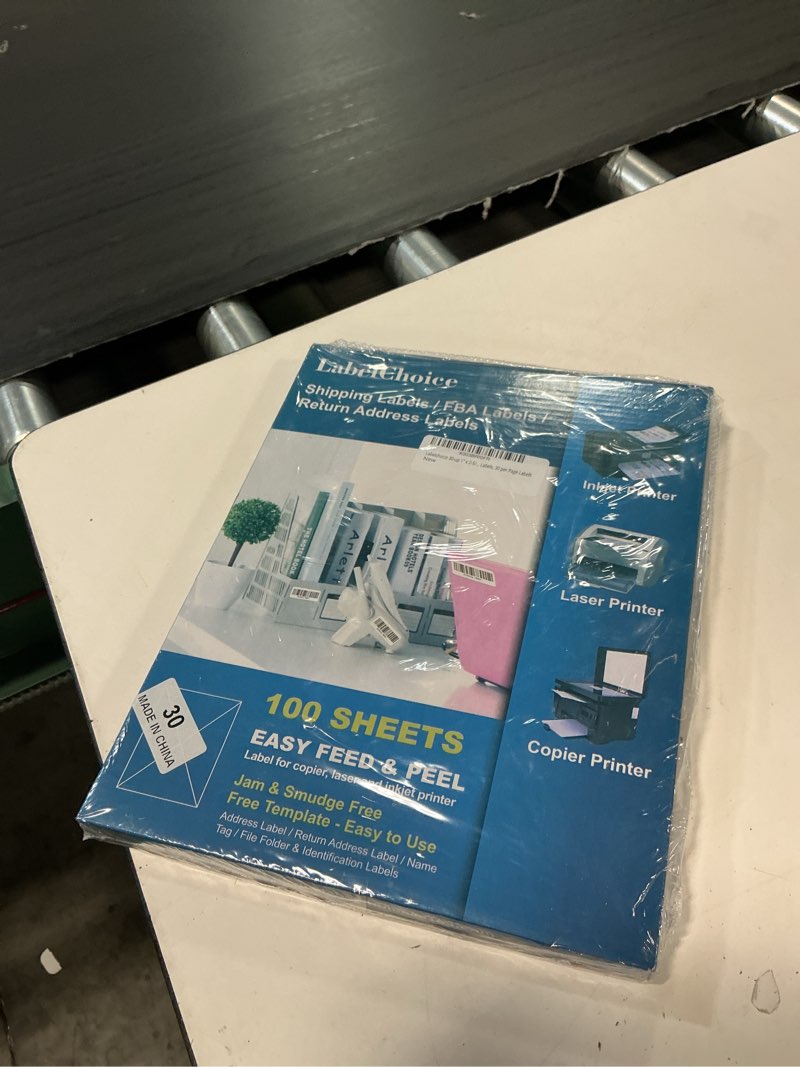 Condition photo showing New/Like New for 100 sheets 3000 pcs 30-up 1" x 2-5/8" shipping address fba labels for laser & inkjet printers, 30 up labels 1 x 2-5/8 on us letter,30 per sheet return address stickers, 30 per page