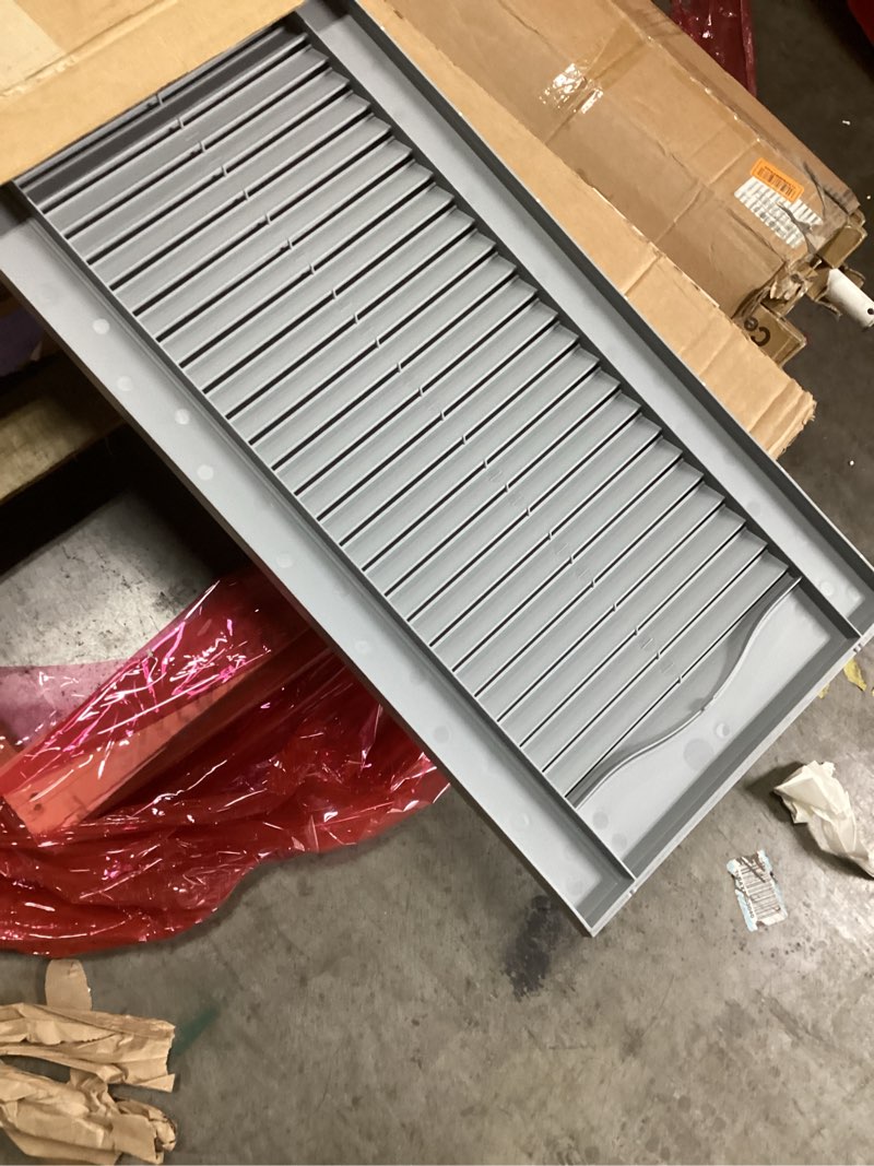 Condition photo showing Good Condition for 14.5 in. W x 69 in. H Builders Edge, TailorMade Two Equal Panels, Raised Panel Shutters, Includes Matching Installation Spikes (Per Pair), 945 - Platinum 14.75-in. W x 69-in. H 945 - Platinum