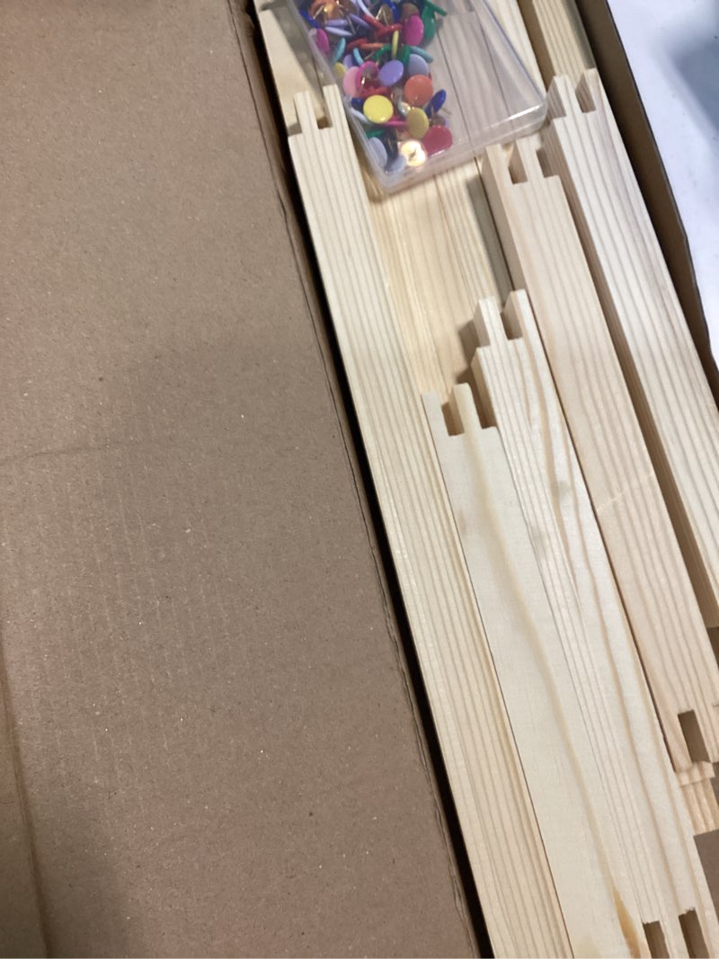 Condition photo showing Good Condition for 6 sets stretcher bars for needlework with 100 tacks for women's birthday gifts,3 sizes 12pcs wooden canvas splicing stretcher bars needlepoint embroidery stitch frame set for crafts art natural-12pcs