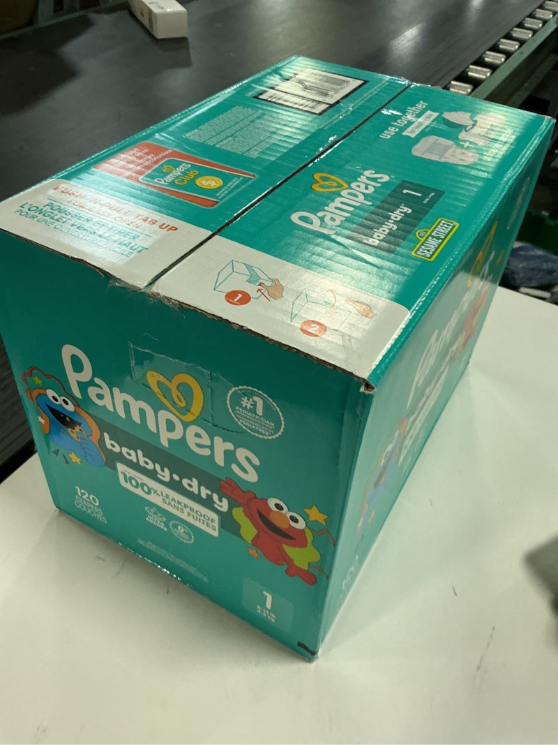 Condition photo showing New/Like New for Pampers Diapers - Baby Dry - Size 1, 120 Count, Absorbent Disposable Infant Diaper (Packaging May Vary) Size 1 120