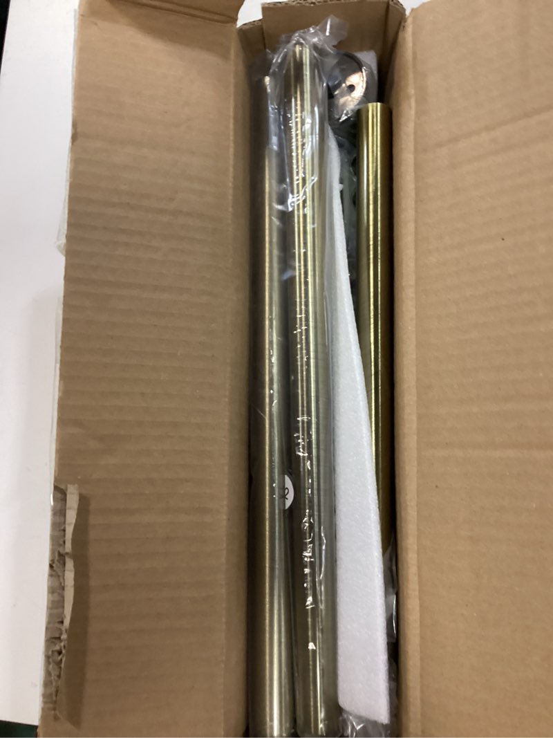 Condition photo showing Good Condition for antique bronze wrap around curtain rod, 1 inch diameter, 28 to 120 inch, adjustable blackout curtain rod with zinc alloy double-deck finials and aluminum center brackets 28-120" antique bronze