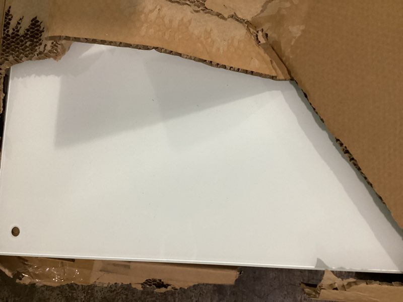 Condition photo showing As Is for maxgear glass whiteboard, tempered magnetic dry erase board 96 x 48 inch, frameless wall mounted, office classroom conference room home use, includes markers, eraser, magnets & mounting kit white 96"w x 48"h