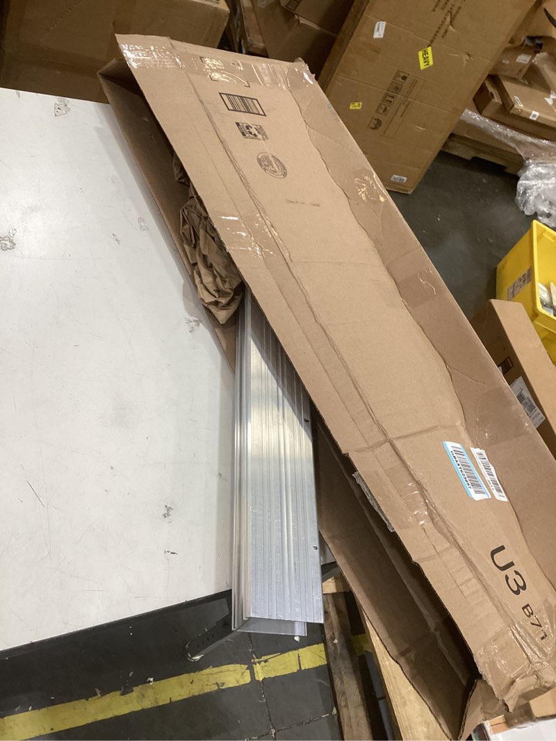 Condition photo showing Good Condition for m-d building products 68593 u shaped aluminum door sweep with vinyl seal & kick plate – front door weather stripping bottom seal, energy saving door bottom extender for exterior doors, 36 inch silver