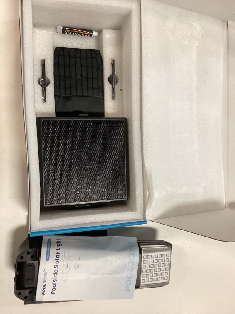 Condition photo showing As Is for solar pool lights only for inground pools with remote, 56 leds brighter 3-sided 180° underwater glow, 10 colors 4 modes, 3 brightness levels, ip68 waterproof?2 pack? for inground pool?2 pack?