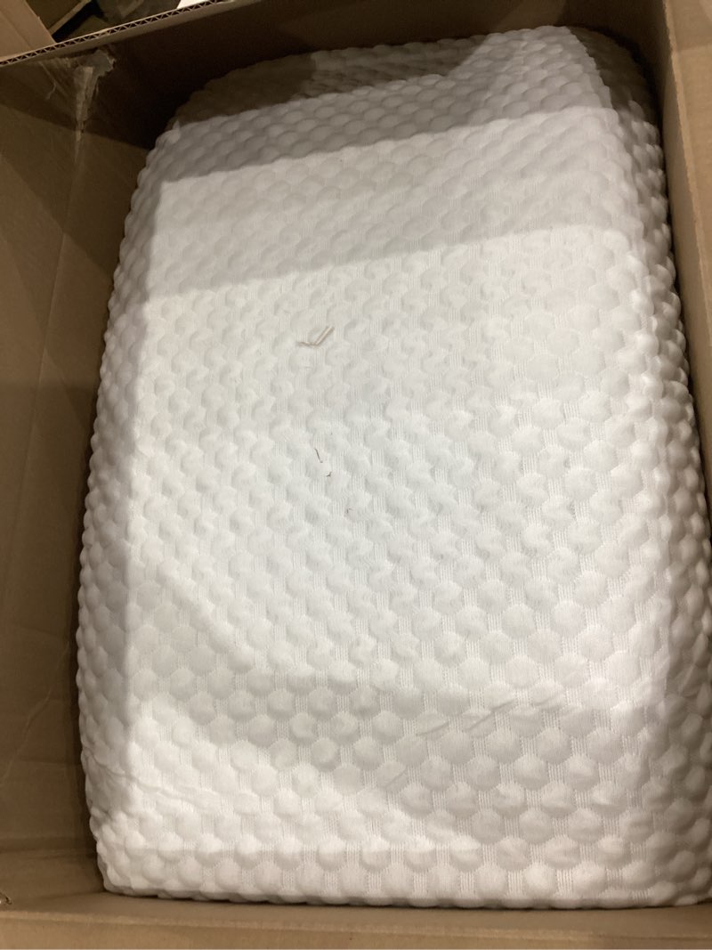 Condition photo showing As Is for (Used) Weekender Gel Memory Foam Pillow - Queen Size - 1-Pack - Medium Plush Feel - Neck and Shoulder Support - Side, Stomach, and Back Sleepers - Home, Hotel, & Hospital Essentials - CertiPur Certified Queen 1 Pack