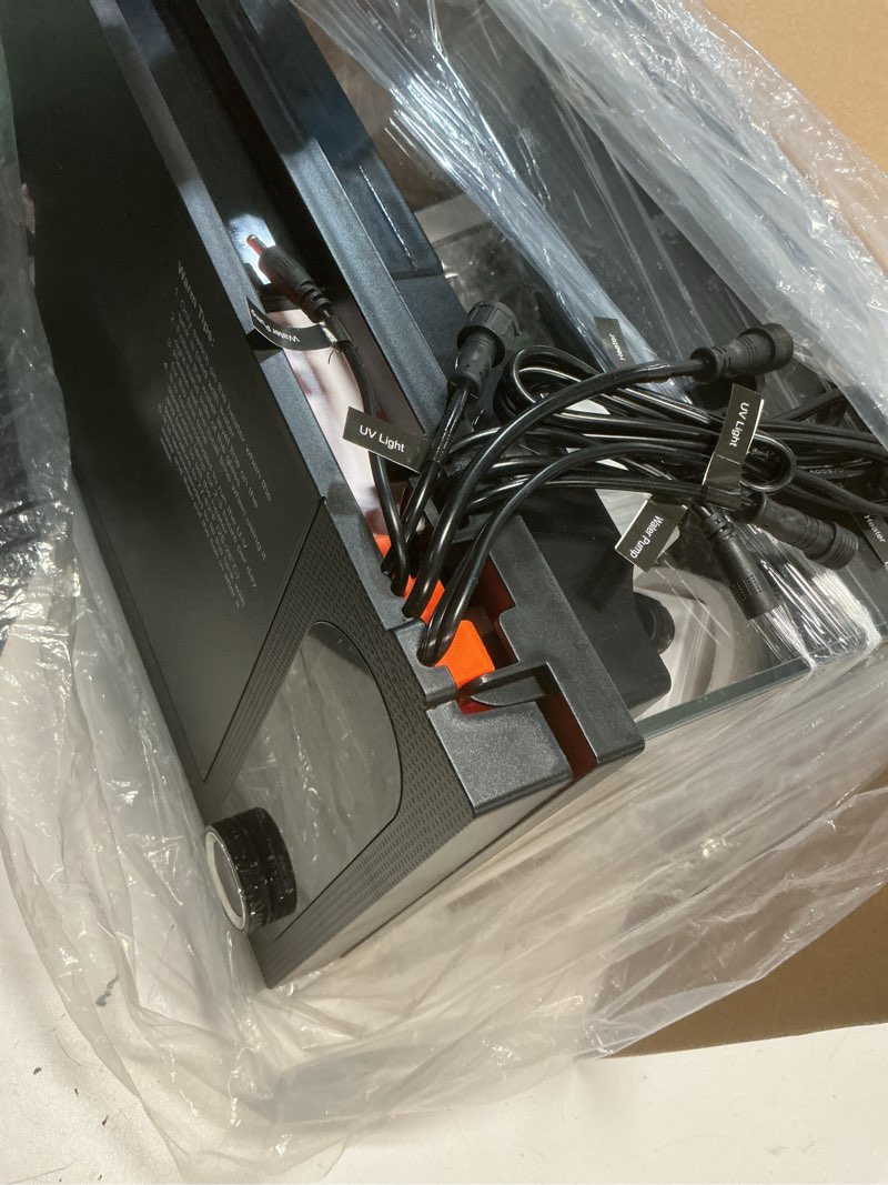 Condition photo showing Good Condition for hygger smart aquarium starter kit, glass fish tank with 24/7 mode light, heater, water pump, filter media, auto feeder,water changer, cleaning tool, fishing net,timer automatic switch (6 gallon)