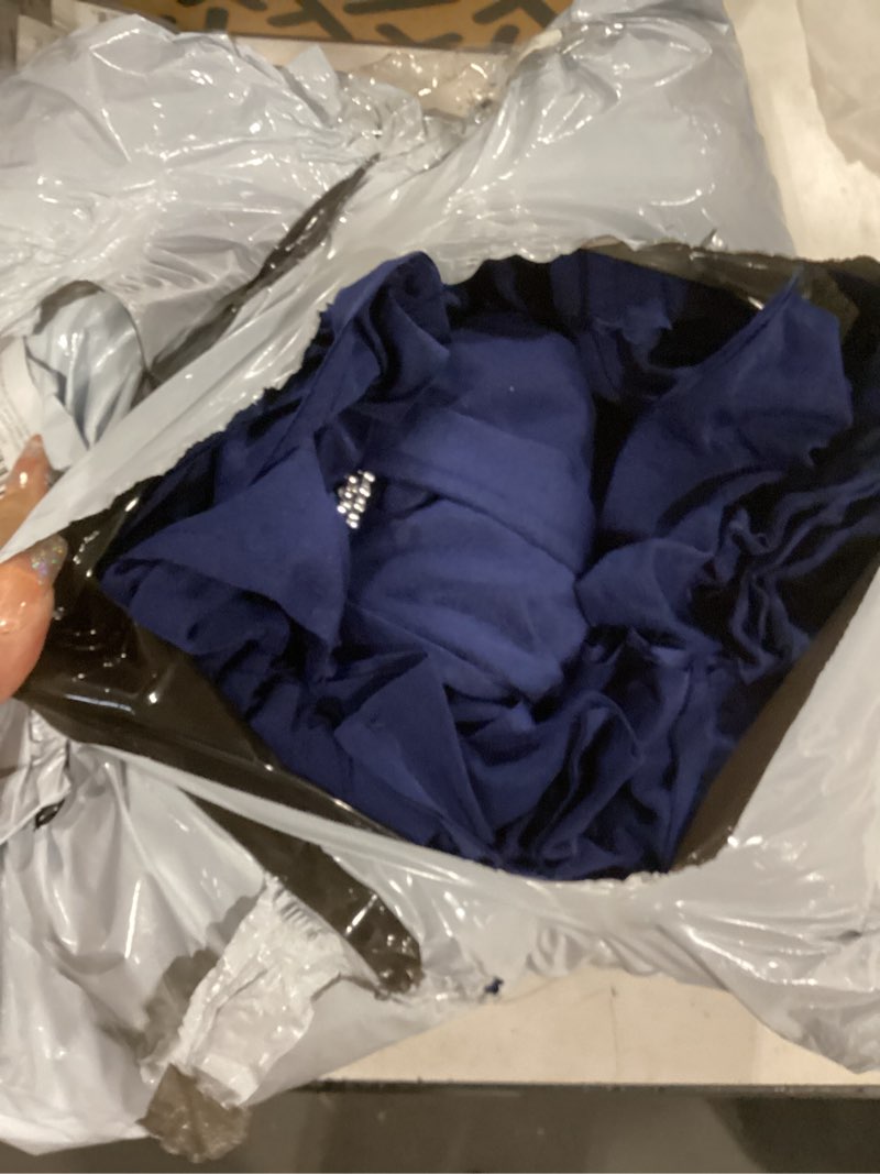 Condition photo showing As Is for wjwhq 100pcs spandex stretch chair sashes bows elastic chair cover bands ties with buckle slider for wedding party reception events universal ceremony banquet decorations(navy) navy 100 pcs