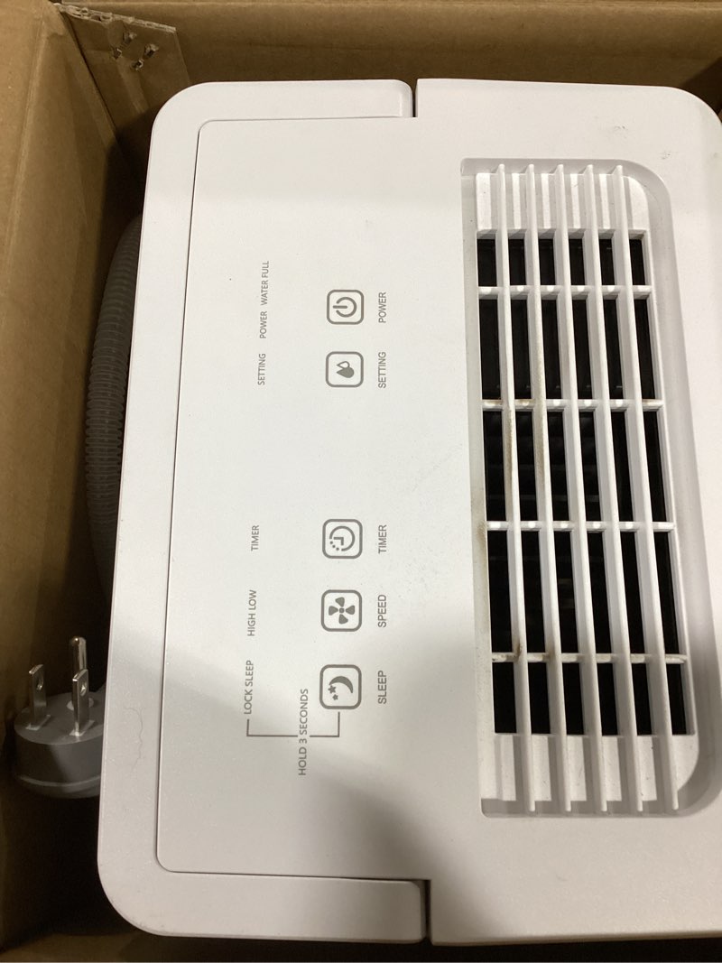 Condition photo showing As Is for DEVERSE Max 25 Pints Dehumidifier for Home/Bedroom/Basement, 1500 Sq.Ft Coverage, with Drain Hose, Smart Humidity Control & Large Tank