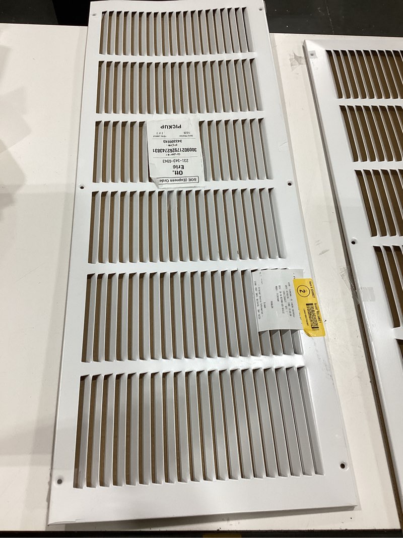 Condition photo showing As Is for reliabilt 30-in x 10-in steel white sidewall/ceiling grille