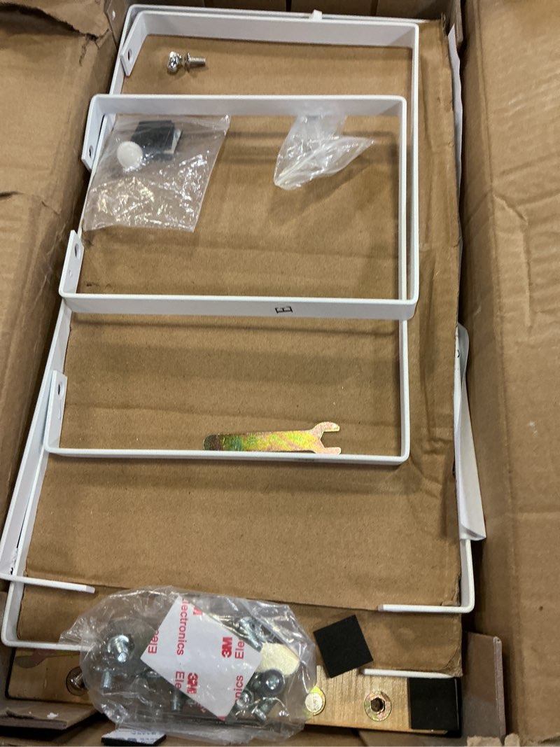 Condition photo showing As Is for golener countertop organizer corner shelf, 2 tier adjustable stackable corner shelves for kitchen, bathroom, spice rack, coffee bar, over sink, dresser table, corner counter shelf stand, natural beige large modern natural beige