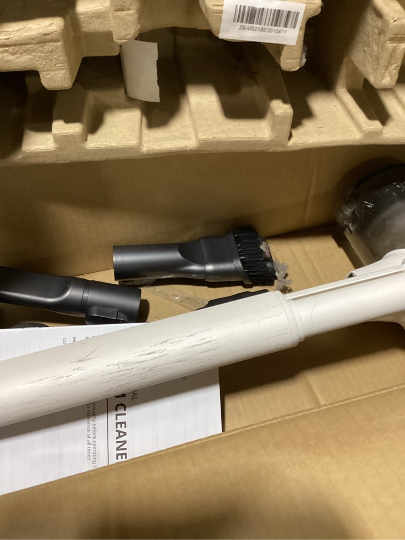 Condition photo showing As Is for lg cordzero q3 cordless stick vacuum cleaner with auto multi-surface detect dual floor max lite nozzle, beige color