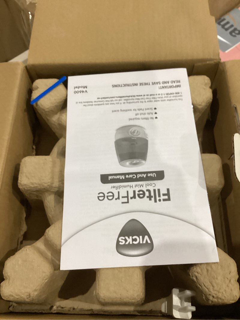 Condition photo showing New/Like New for Vicks Filter-Free Ultrasonic Humidifier, Recommended by Pediatricians*, 1.2 Gal Ultrasonic Cool Mist Humidifiers for Bedrooms & Kids Rooms, Works with Vicks VapoPads