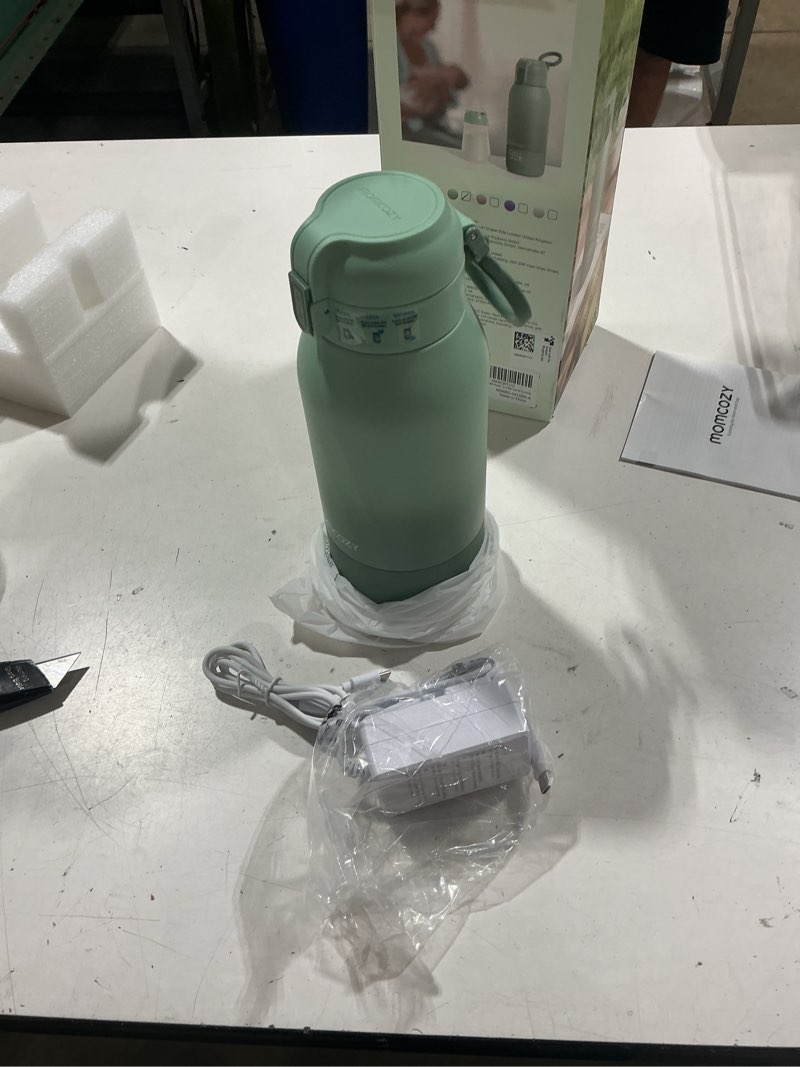 Condition photo showing Good Condition for momcozy portable bottle warmer for travel – dual heating modes for breast milk & water, portable milk warmer with fast heating & long battery life, 17 ounces large capacity to meet your all-day needs gradual change of green