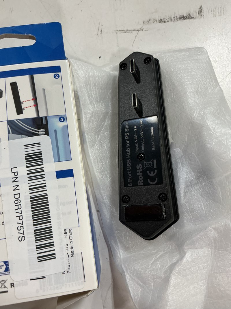 Condition photo showing Good Condition for 6 ports usb hub only for ps5 pro/slim console disc ? digital, high-speed extra usb port extender for ps5 slim pro accessories, charging adapter with 1 type c 3.0 + 4 usb-a 2.0 + 1 port