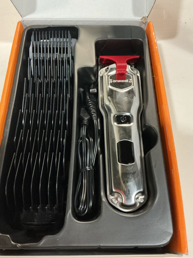 Condition photo showing As Is for oneisall dog clippers for grooming for thick heavy coats/low noise rechargeable cordless pet shaver with stainless steel blade/waterproof dog shaver for dogs pets and animals (sliver) silver