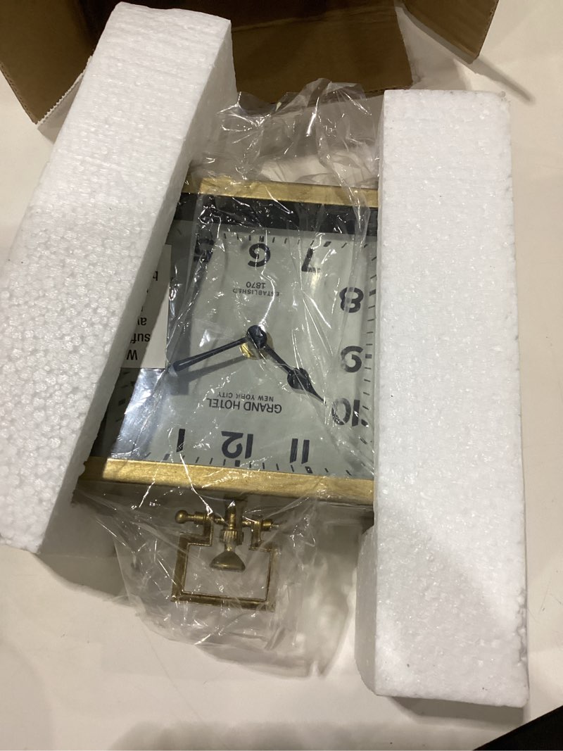 Condition photo showing New/Like New for NIKKY HOME Small Gold Table Clock, Silent Non-Ticking Classic Battery Operated Decorative Mantel Desk Shelf Clock for Living Room Decor