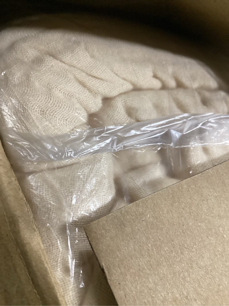 Condition photo showing New/Like New for love's cabin 100% cotton muslin blanket, 6 layer lightweight breathable gauze queen size blanket 90 x 90 inches, soft all season blanket for bed, beige beige queen(90"x90")