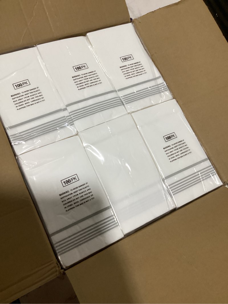 Condition photo showing Good Condition for 600 pack paper napkins, disposable guest towels party dinner napkins soft, absorbent 3-ply hand towels for bathroom, wedding and events silver-600